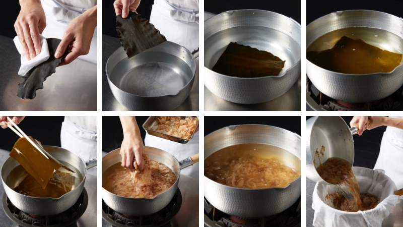 Các bước nấu nước dùng Dashi