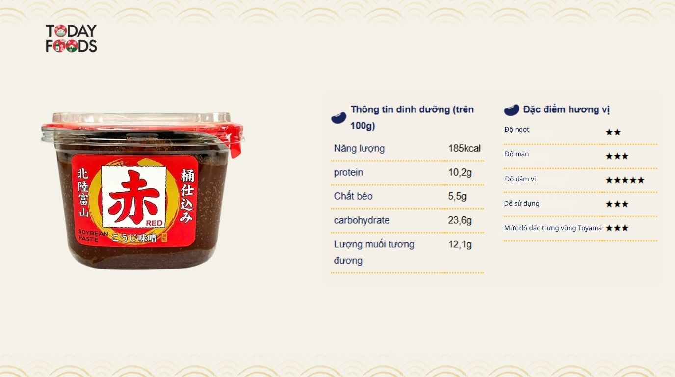 Thông Tin Dinh Dưỡng Và Hương Vị Miso Đỏ Men Gạo Koji Yamagen 500G