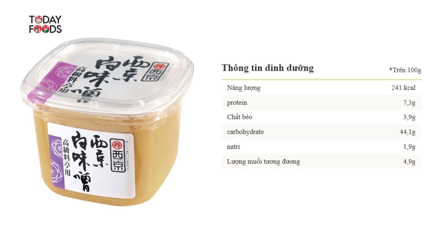 Thông Tin Dinh Dưỡng Tương Miso Trắng Saikyo Nhật Bản 1KG