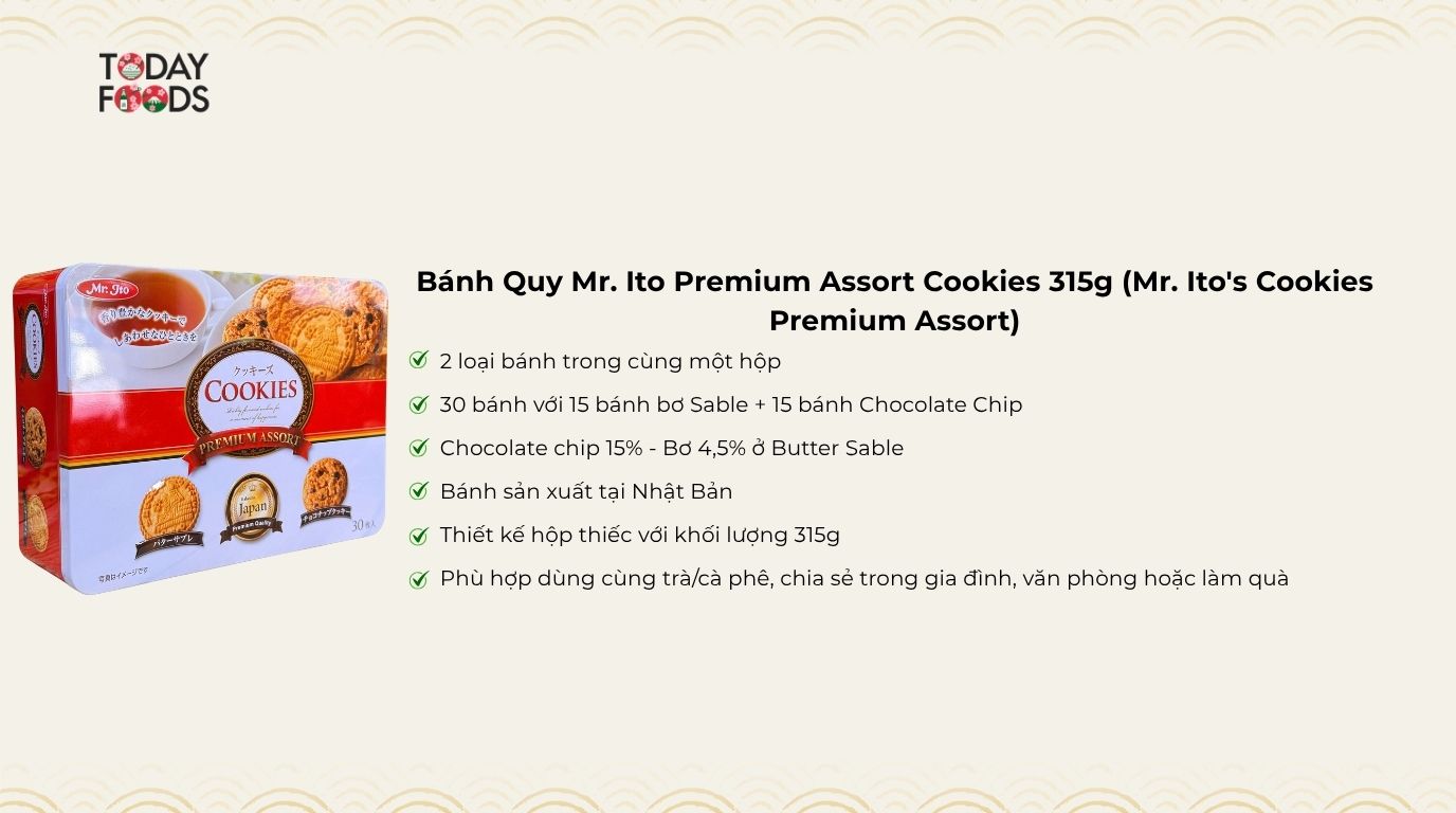 Ưu Điểm Bánh Quy Mr. Ito Premium Assort Cookies 315g