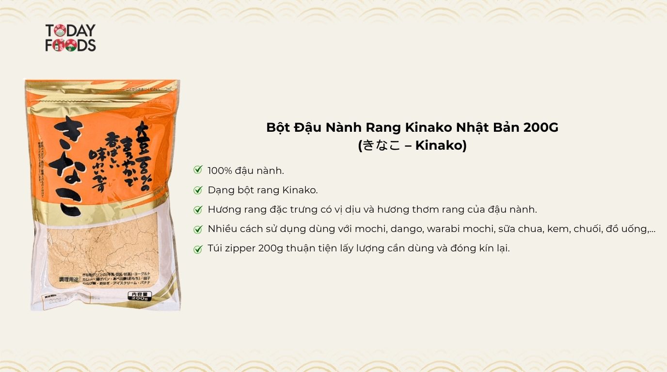 Ưu Điểm Bột Đậu Nành Rang Kinako Nhật Bản 200G