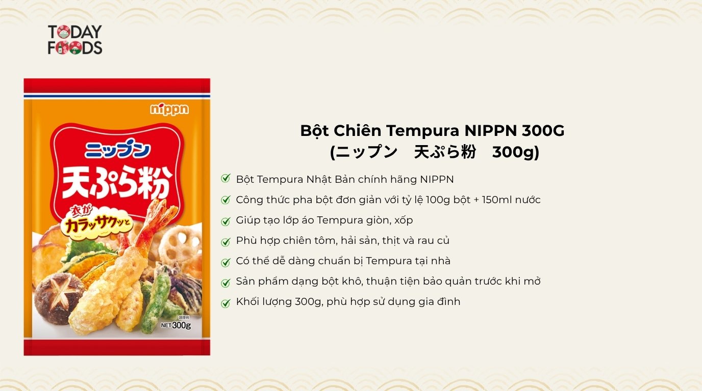 Ưu Điểm Bột Chiên Tempura NIPPN 300G