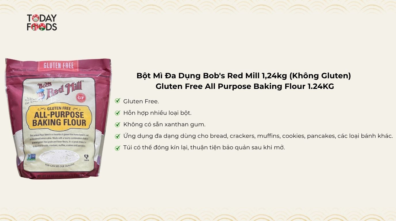 Ưu Điểm Bột Mì Đa Dụng Bob's Red Mill 1,24kg (Không Gluten)