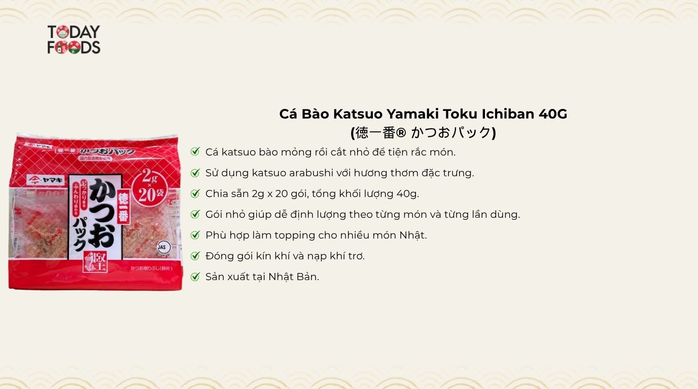 Ưu Điểm Cá Bào Katsuo Yamaki Toku Ichiban 40G