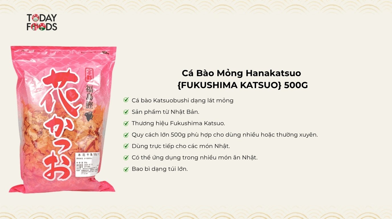 Ưu Điểm Cá Bào Mỏng Hanakatsuo {FUKUSHIMA KATSUO} 500G