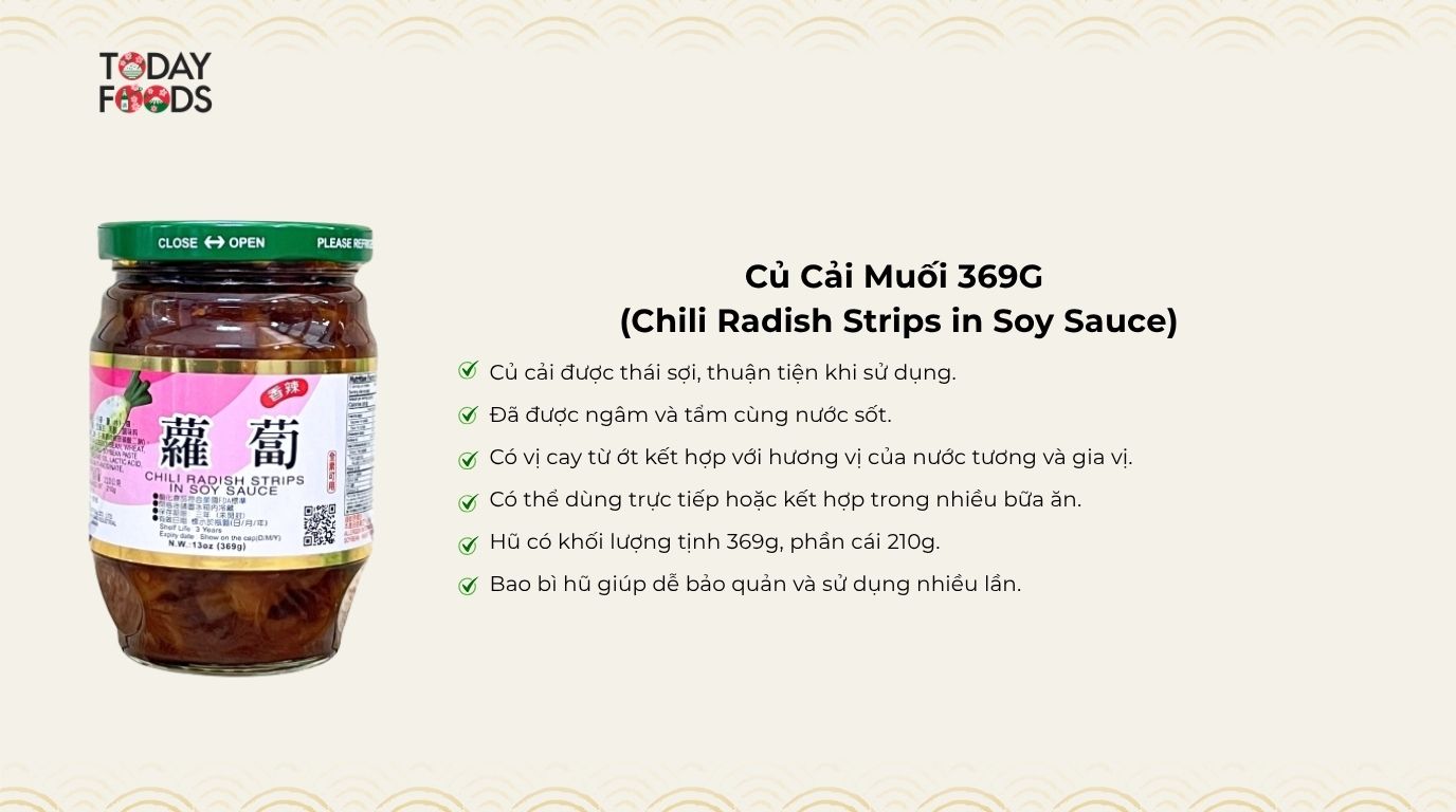 Ưu điểm Củ Cải Muối 369G 