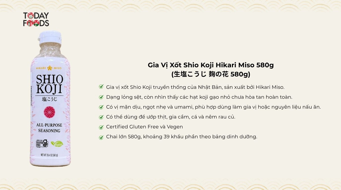 Ưu Điểm Gia Vị Xốt Shio Koji Hikari Miso 580g