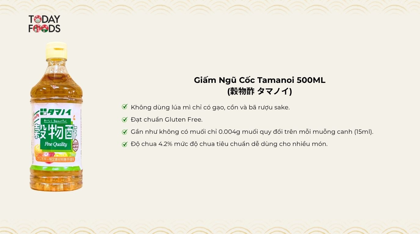 Ưu Điểm Giấm Ngũ Cốc Tamanoi 500ML