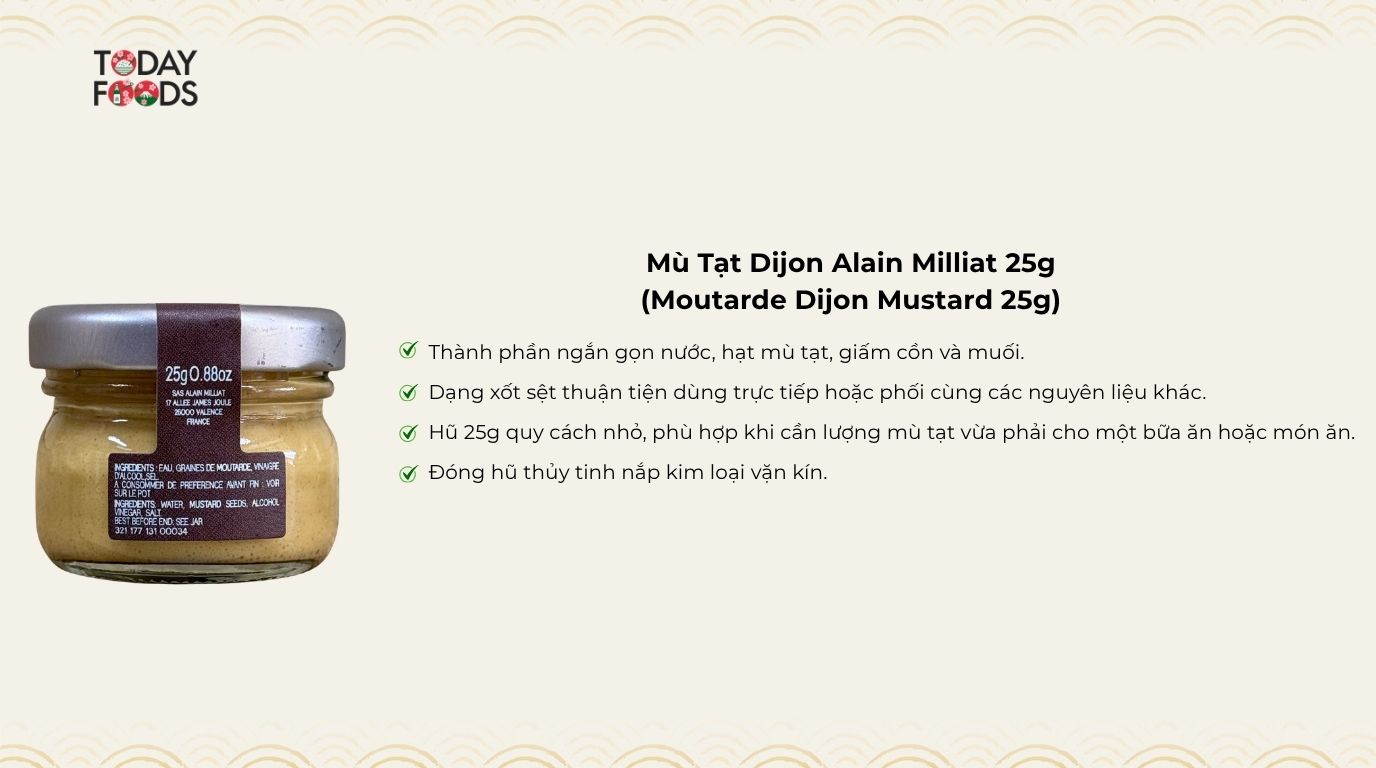 Ưu Điểm Mù Tạt Dijon Alain Milliat 25g