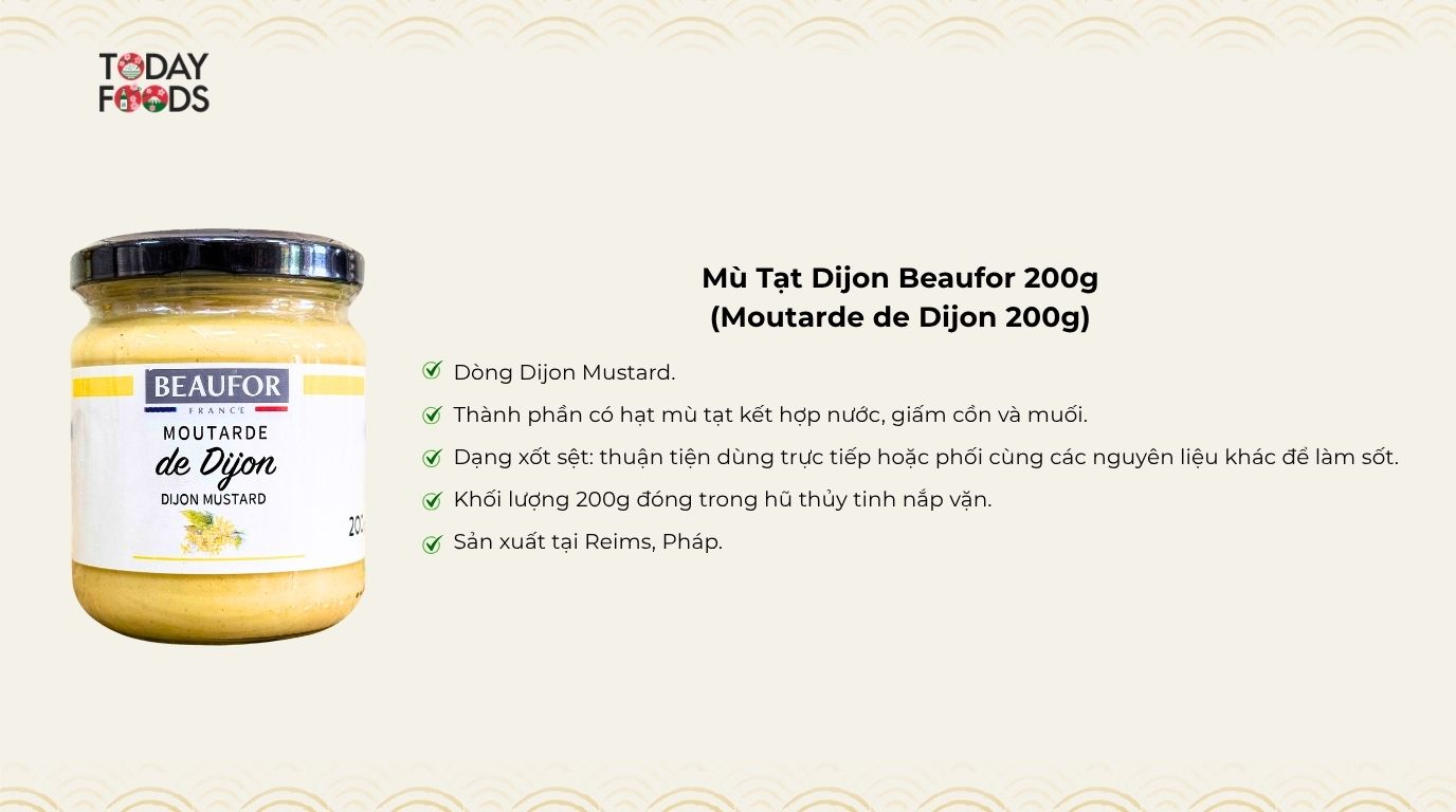 Ưu Điểm Mù Tạt Dijon Beaufor 200g