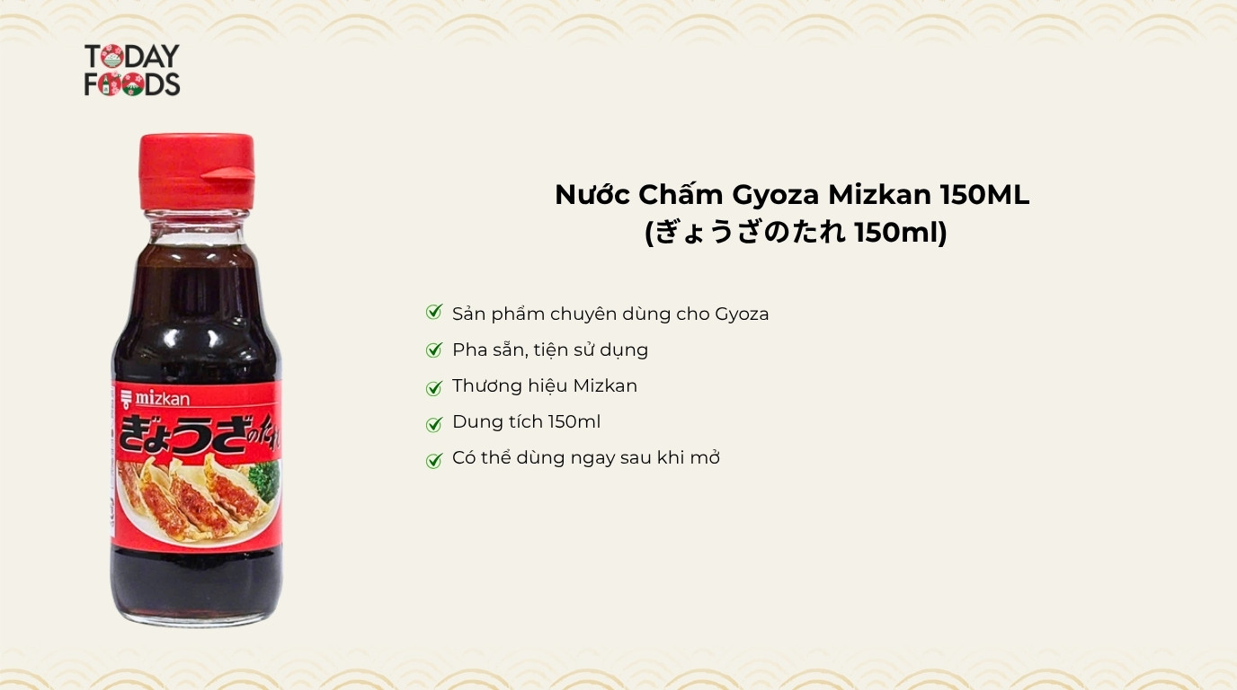 Ưu điểm Nước Chấm Gyoza Mizkan 150ML 