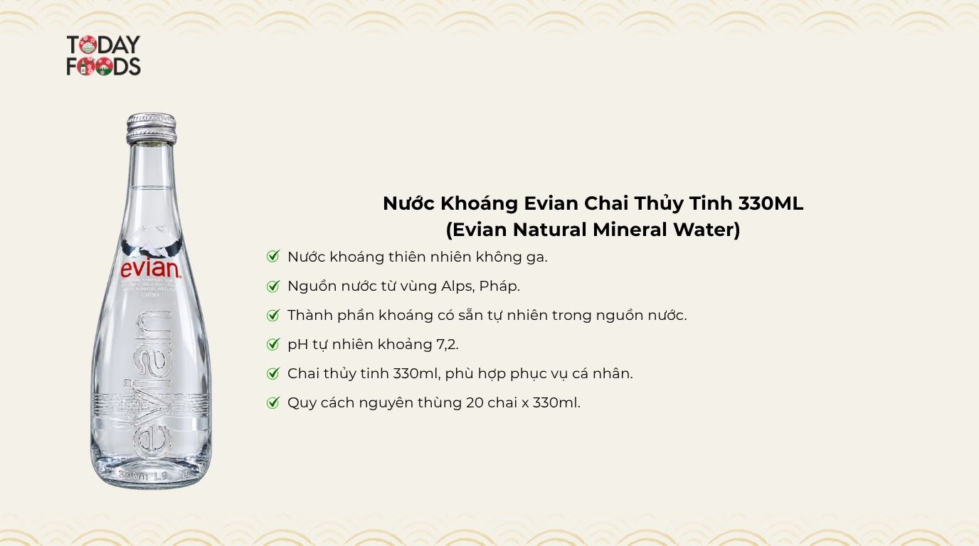 Ưu Điểm Nước Khoáng Evian Chai Thủy Tinh 330ML