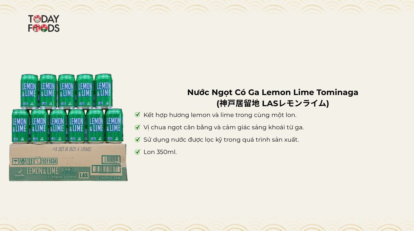 Ưu Điểm Nước Ngọt Có Ga Lemon Lime Tominaga