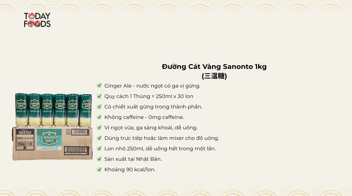 Ưu Điểm Nước Soda Gừng Canada Dry Ginger Ale 250ML