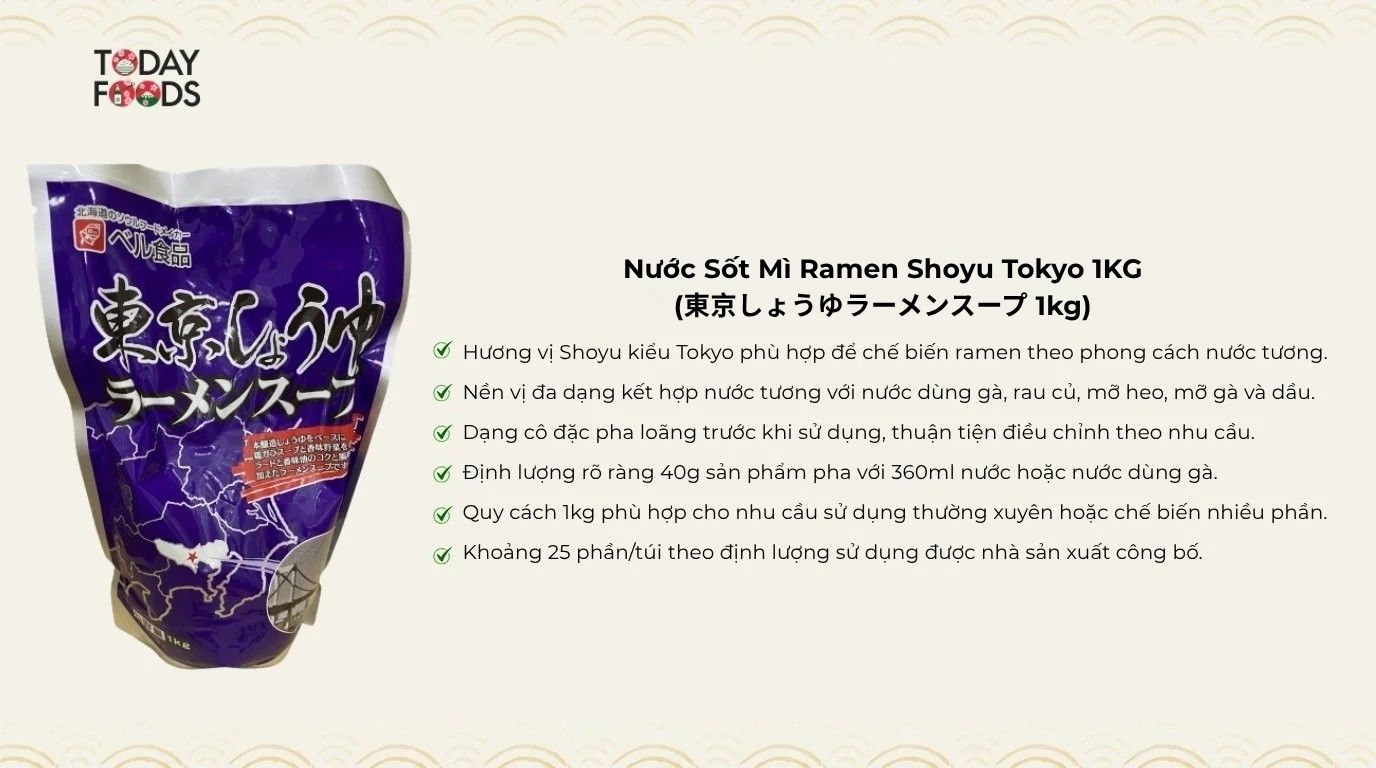 Ưu Điểm Nước Sốt Mì Ramen Shoyu Tokyo 1KG