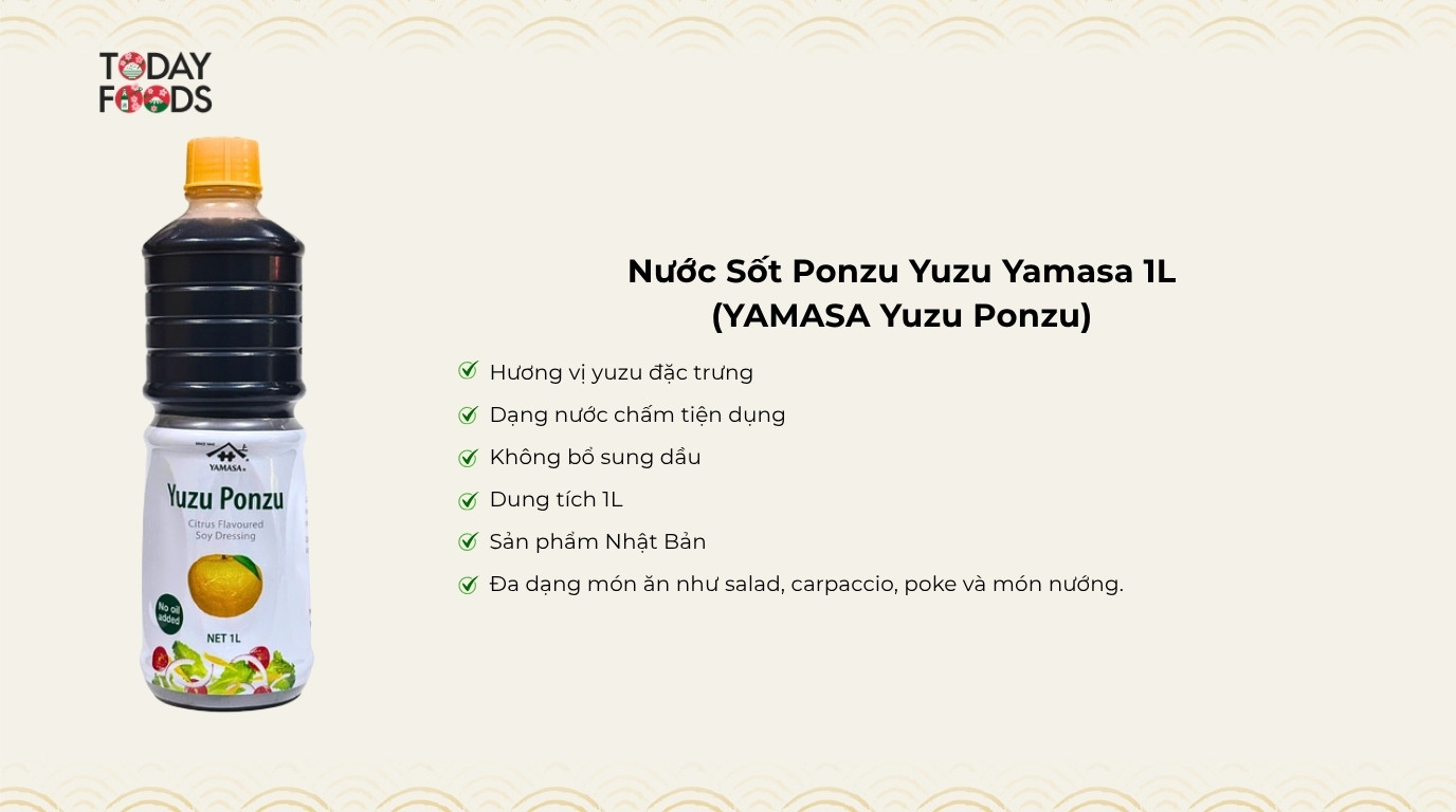 Ưu điểm Nước Sốt Ponzu Yuzu Yamasa 1L