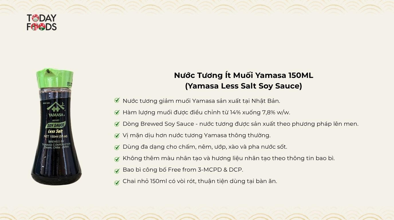 Ưu Điểm Nước Tương Ít Muối Yamasa 150ML