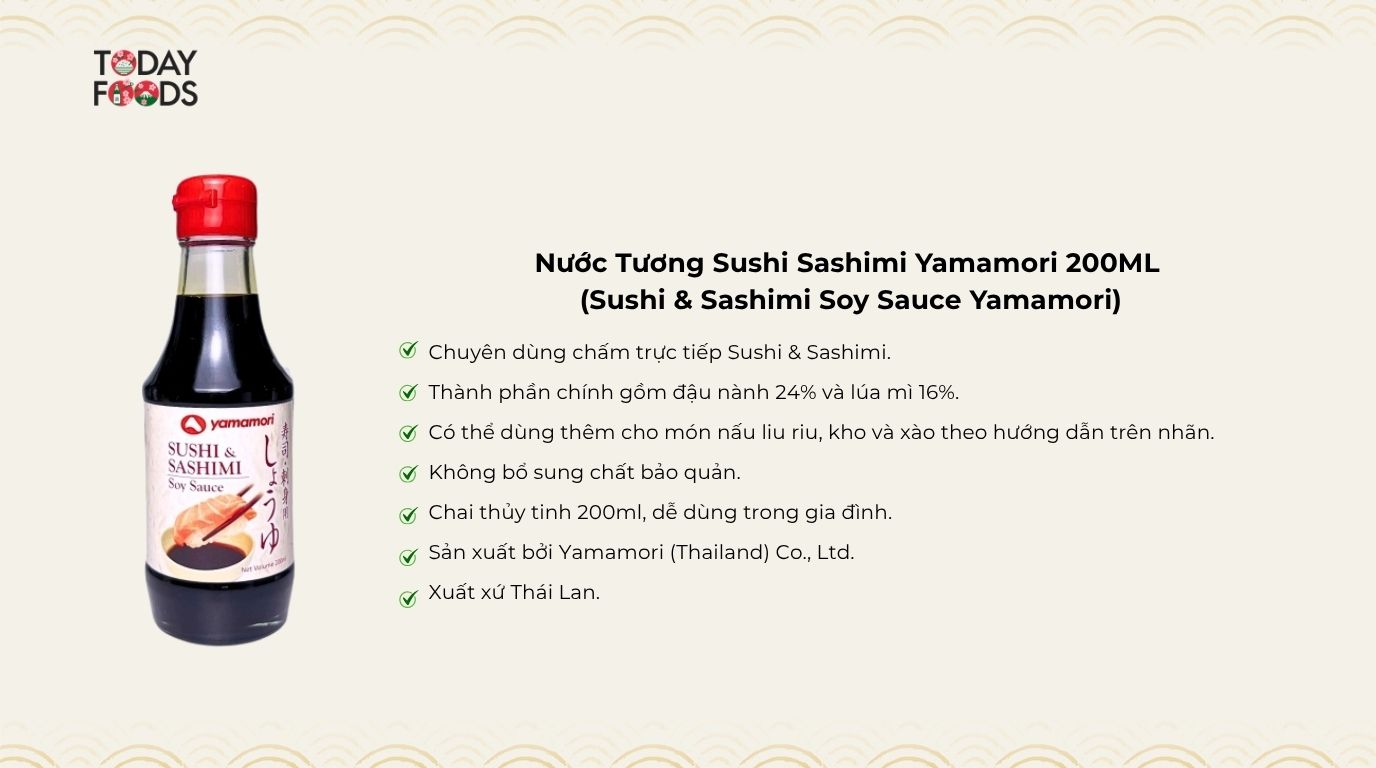 Ưu Điểm Nước Tương Sushi Sashimi Yamamori 200ML 