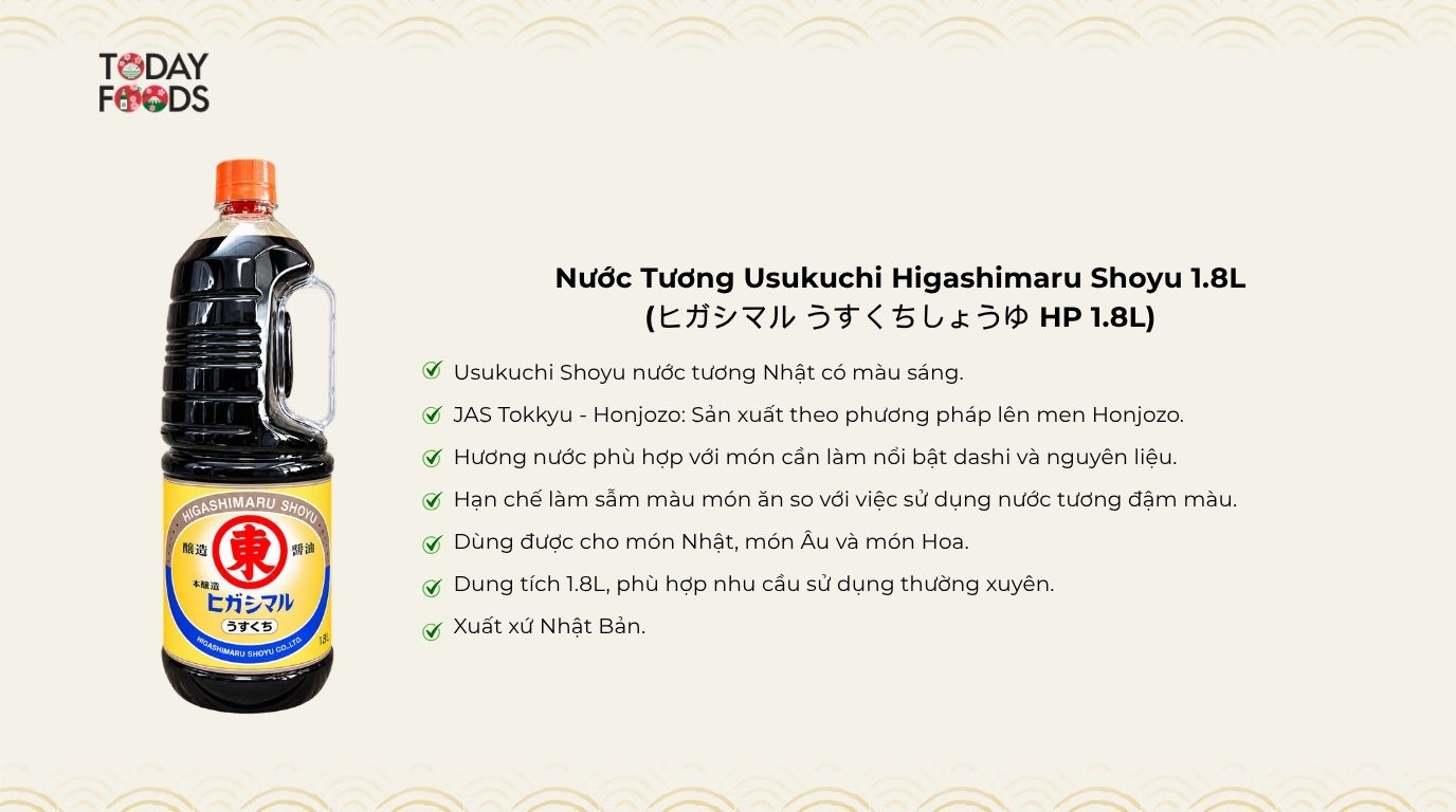 Ưu Điểm Nước Tương Usukuchi Higashimaru Shoyu 1.8L