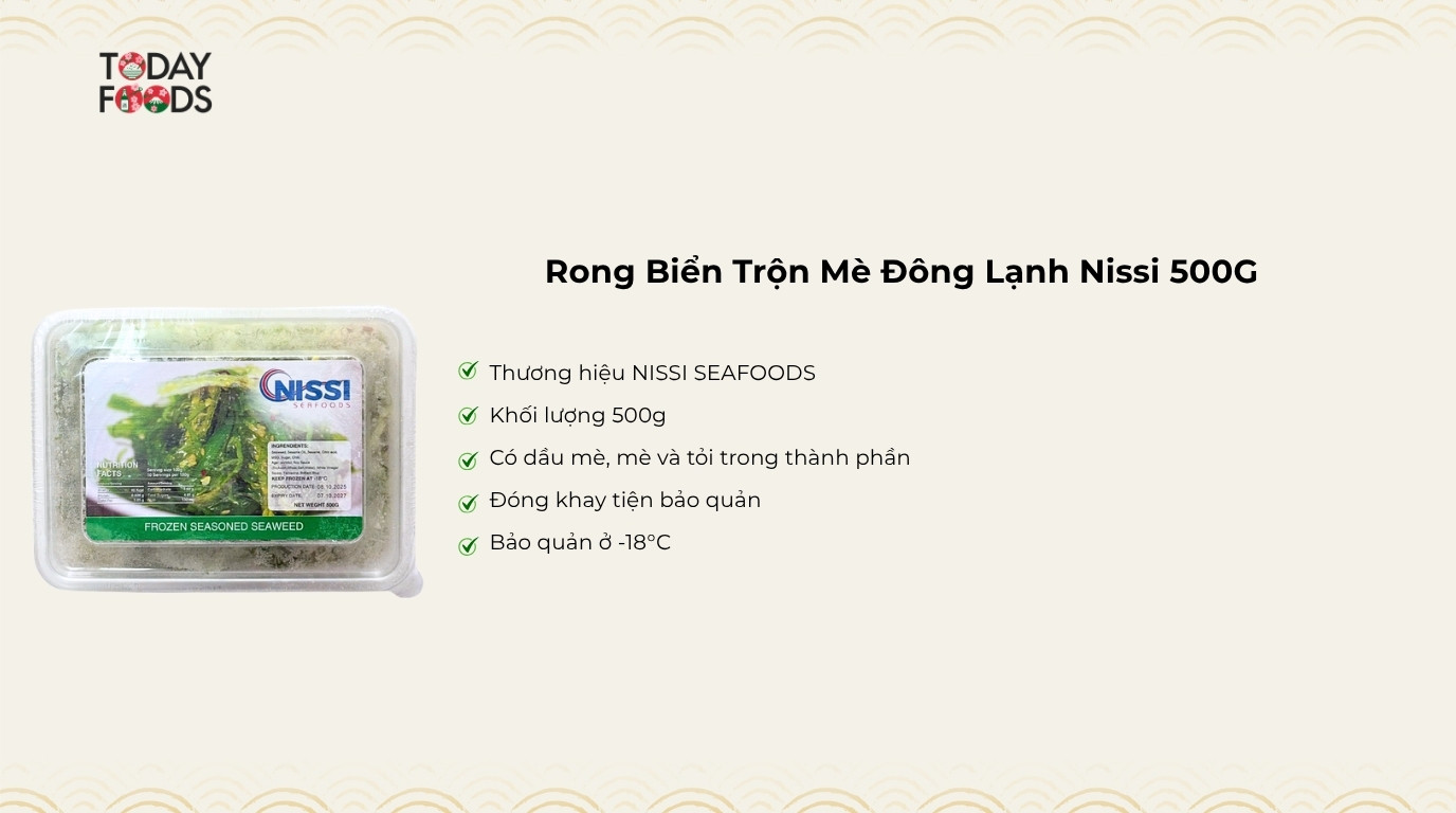 Ưu Điểm Rong Biển Trộn Mè Đông Lạnh Nissi 500G