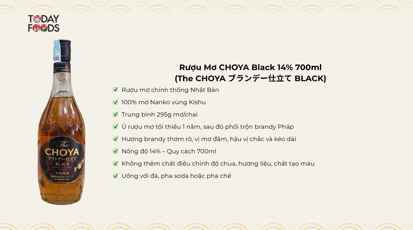 Ưu Điểm Rượu Mơ CHOYA Black 14% 700ml