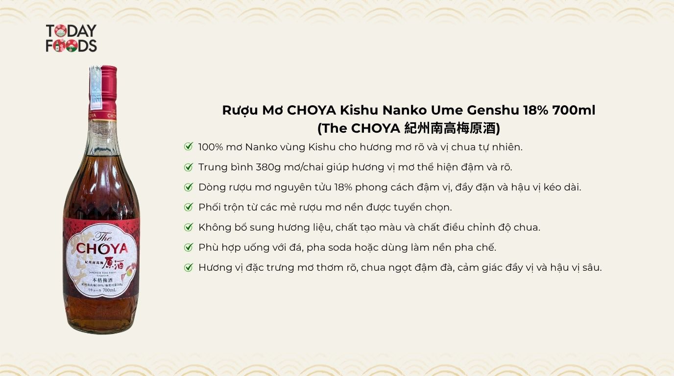 Ưu Điểm Rượu Mơ Choya Natural Honey Mật Ong 15% 650ml