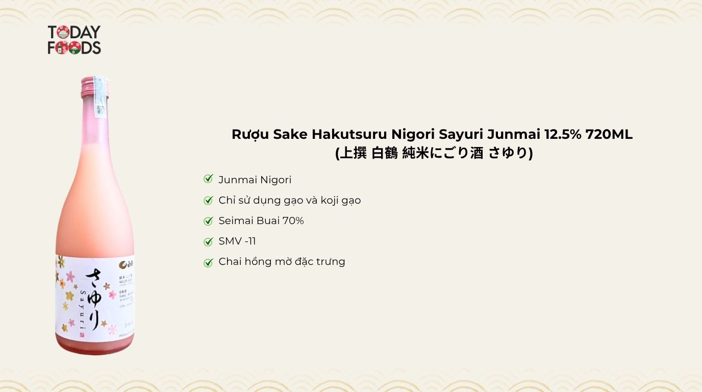 Ưu Điểm Rượu Sake Hakutsuru Nigori Sayuri Junmai 12.5% 720ML 