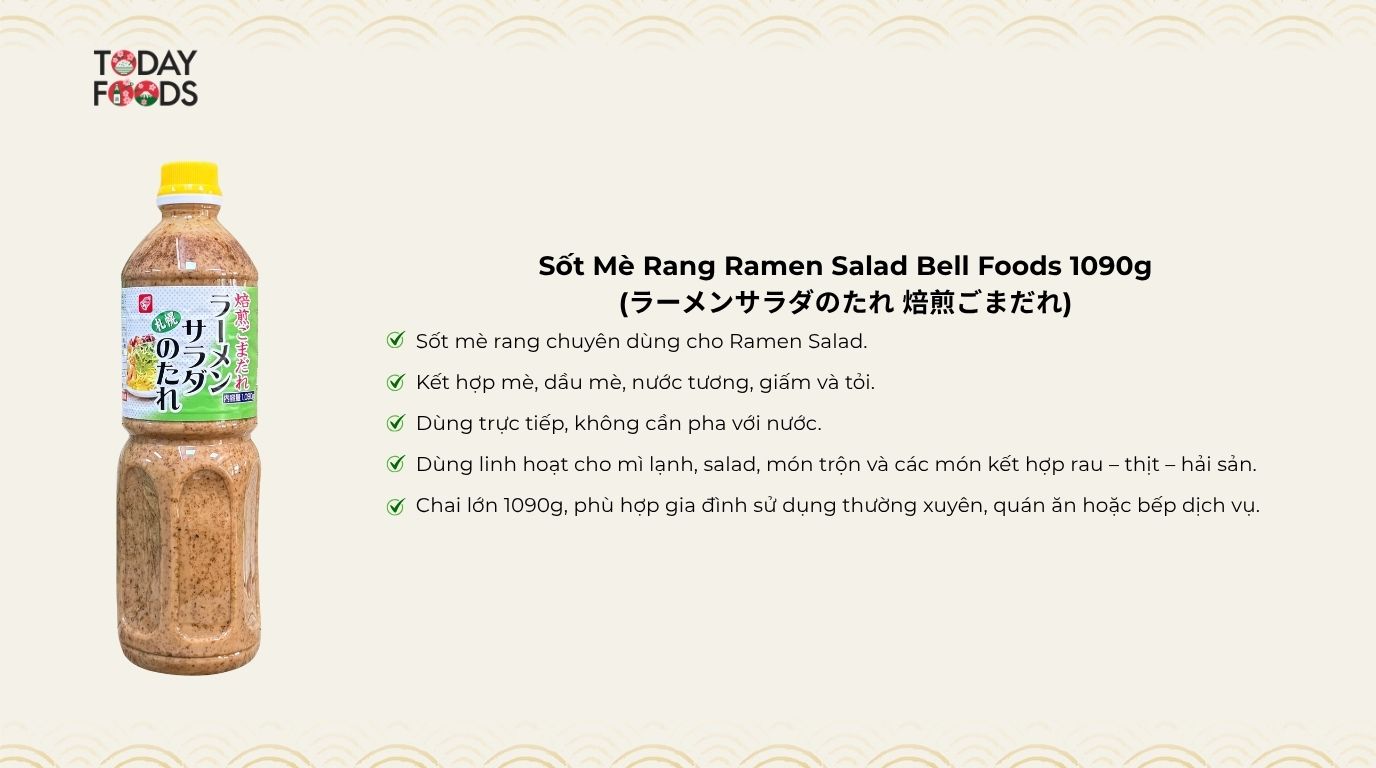 Ưu Điểm Sốt Mè Rang Ramen Salad Bell Foods 1090g