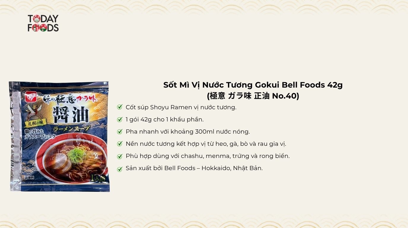 Ưu Điểm Sốt Mì Vị Nước Tương Gokui Bell Foods 42g