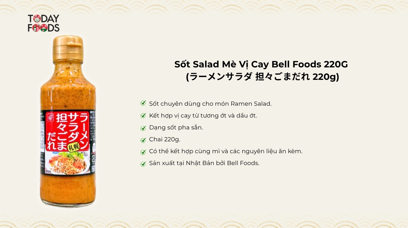 Ưu điểm Sốt Salad Mè Vị Cay Bell Foods 220G