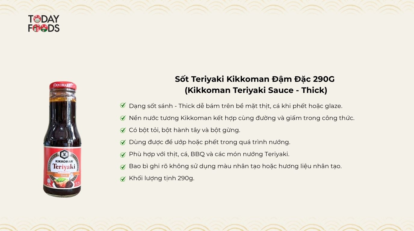 Ưu Điểm Sốt Teriyaki Kikkoman Đậm Đặc 290G 
