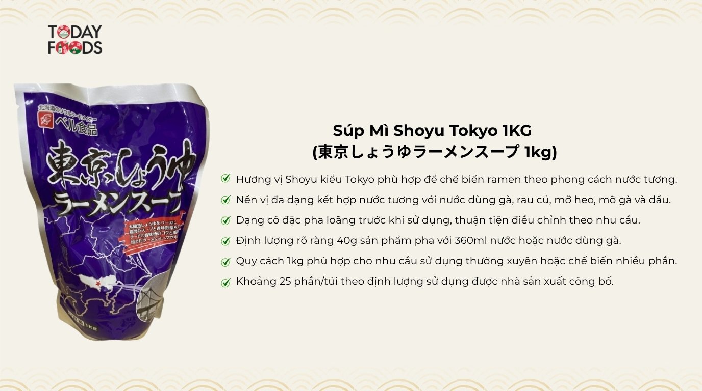 Ưu Điểm Súp Mì Shoyu Tokyo 1KG