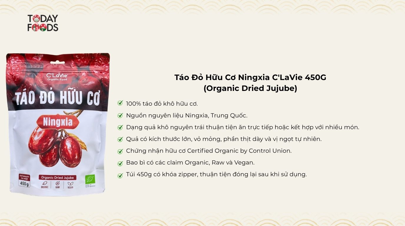 Ưu Điểm Táo Đỏ Hữu Cơ Ningxia C'LaVie 450G