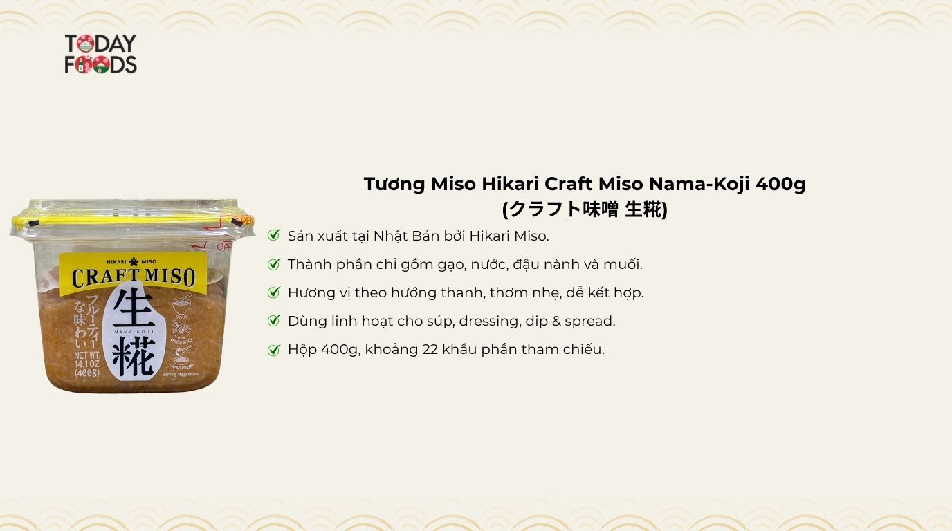 Ưu Điểm Tương Miso Hikari Craft Miso Nama-Koji 400g