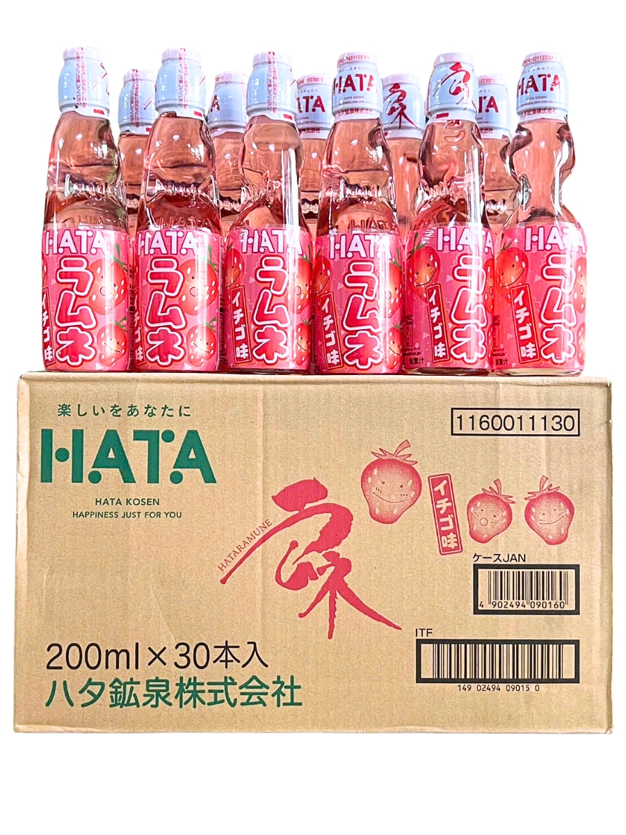 Nước Soda Ramune Hata Nhật Bản Vị Dâu 200ml – Thùng 30 Chai