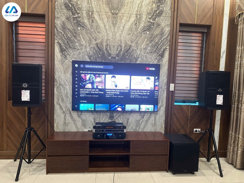 Công trình karaoke cao cấp tại Hà Nội (Loa Wharfedale Anglo 12, sub SW-15, đẩy JK H2000, micro JK B5 Plus, vang DK1000)