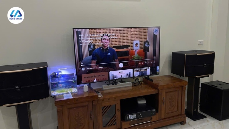 Lắp đặt hệ thống karaoke gồm loa JBL Pasion 12, amply MK CS-600 II & sub MK 121