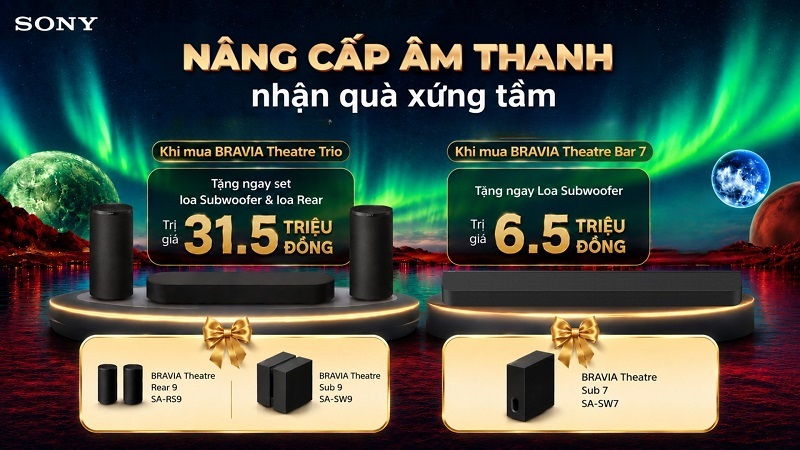 Ưu đãi đặc biệt từ Sony: mua soundbar tặng loa sub và loa vòm