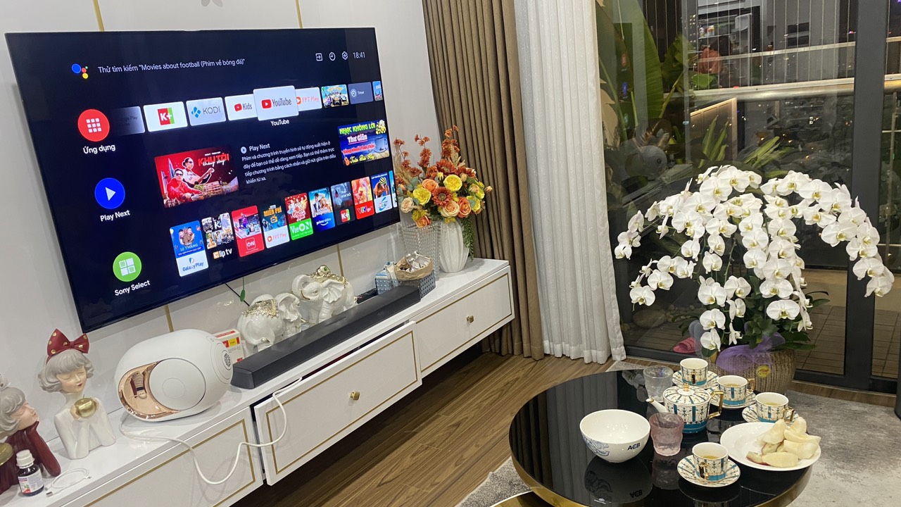 Hoàn thiện lắp đặt loa Devialet Phantom I 108 db trong không gian nhà khách đầy sang trọng và đẳng cấp