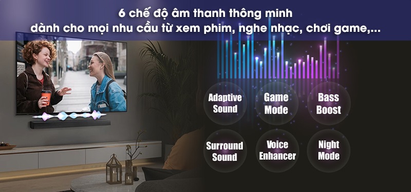 loa thanh samsung hw-b650d 6 chế độ âm thanh thông minh