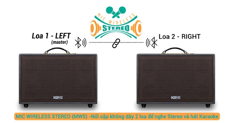 acnos cs3600 pro kết nối 2 loa