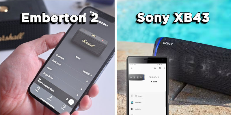 app của marshall emberton 2 vs sony xb43