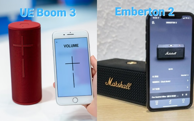 app của ue boom 3 vs marshall emberton 2