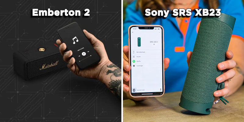 SonySRS-XB23 vs Marshall Ember 揚聲器應用程式 marshall emberton 2 與 sony xb23