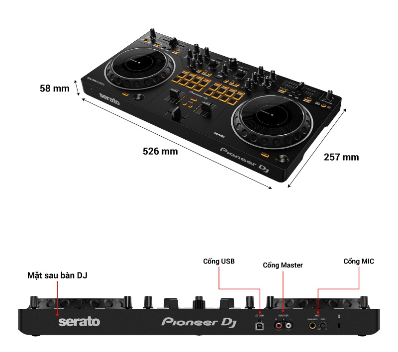 thông số kỹ thuật của Bàn DJ Pioneer DDJ REV1