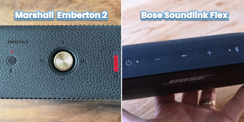 so sánh bảng điều khiển của Marshall Emberton vs Bose Soundlink Flex 