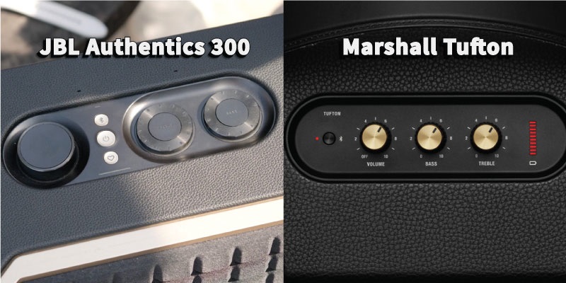 bảng điều khiển jbl authentics 300 vs marshall tufton