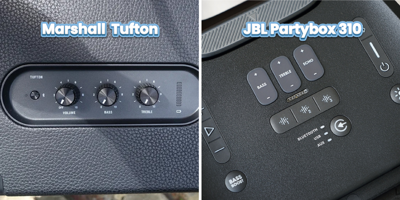 so sánh bảng điều khiển jbl partybox 310 vs marshall tufton