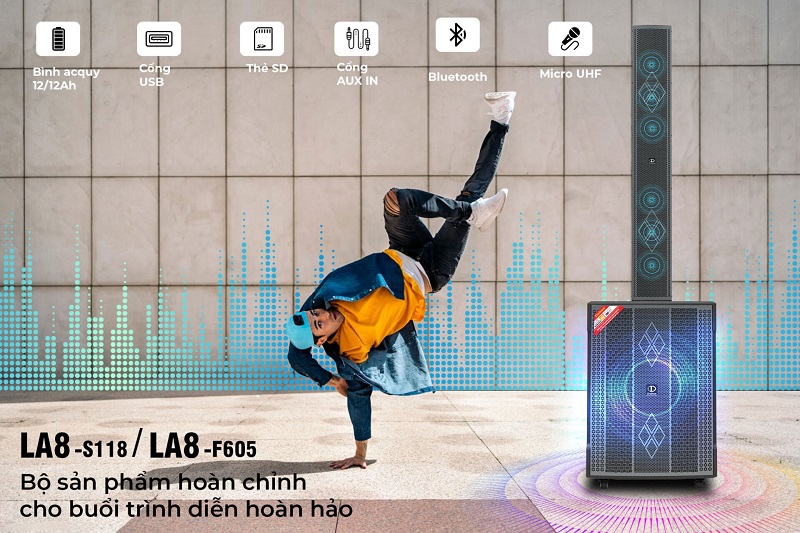 bộ loa dalton la8-s118 và la8-f605