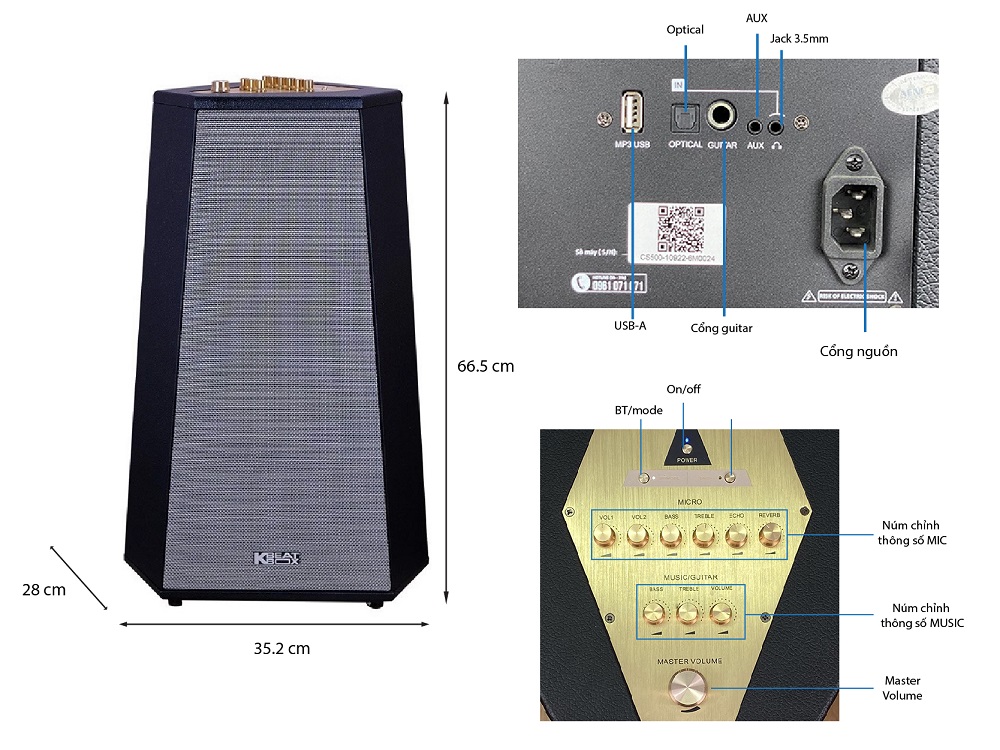 Thông số kỹ thuật loa Acnos CS500